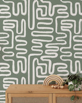 Dusty Green Minimalist Wallpaper